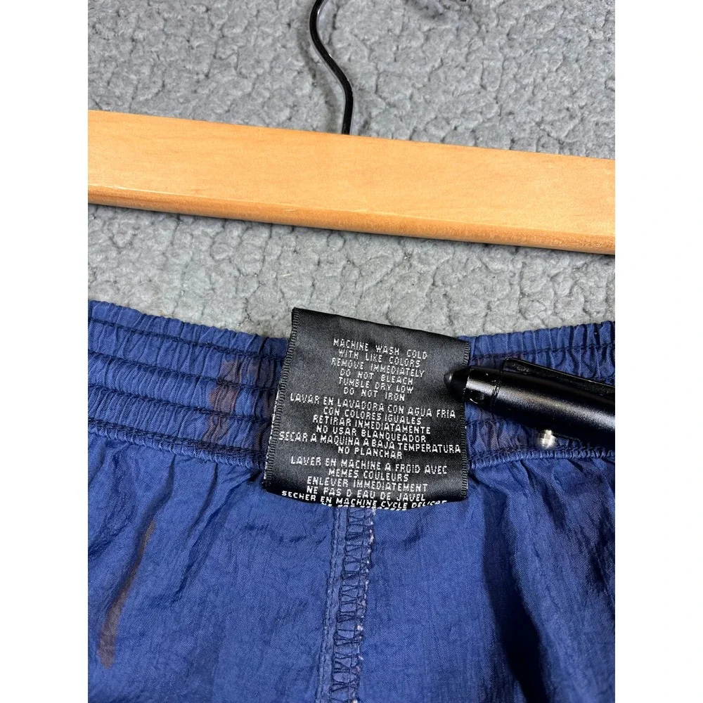 Adidas Vintage Mens Nylon Track Pants XL Blue White Stripe Windbreaker Joggers - Picture 12 of 16